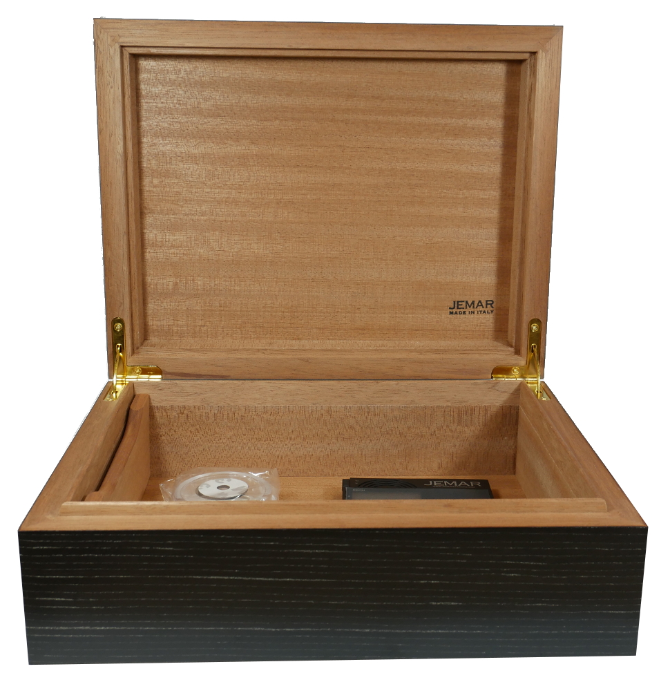 Jemar Indian Collection Black Textured Humidor 70 Cigar Capacity